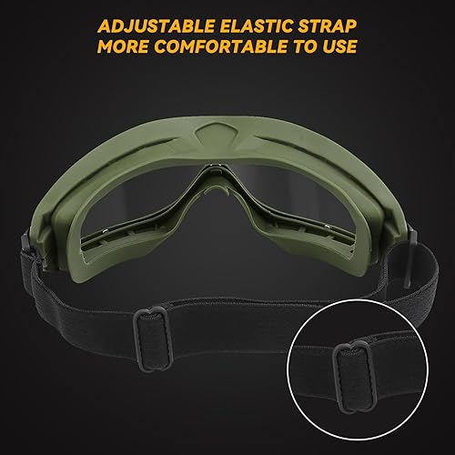 Miniatura 7 de Qavctw Airsoft - Gafas tácticas de seguridad para disparos, lentes transparentes, protección para los ojos, para disparar, caza, paintball