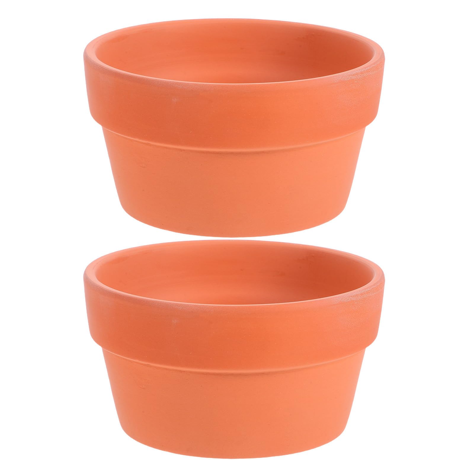 Levemolo Terracotta Shallow Pots 2Pcs Clay Planter with Drainage Hole for Indoor Plants Garden and Gift for Housewarming