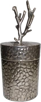 A&B Home KIH39638 Kathy Ireland Aluminium & Iron Lidded Jar, 8 by 6 by 21-Inch