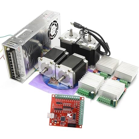 CNCTOPBAOS 4 Axis Nema23 Stepper Motor USB Mach3 CNC Kit