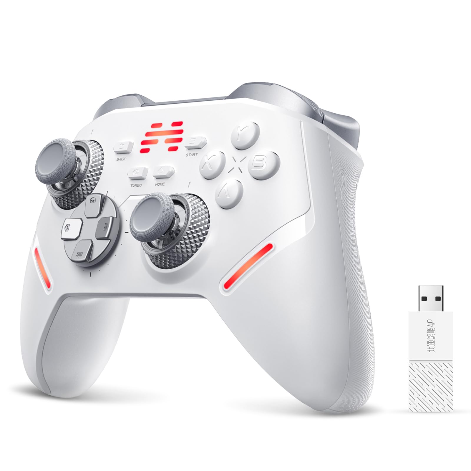 BEITONG KP40 Mando Inalámbrico para PC, Switch/Switch 2, Android, TV y Steam Deck, Joysticks TMR de Precisión Ajustables, Gatillos TMR, Bluetooth y Gamepad 2.4G con Tasa de Sondeo de 1000Hz.