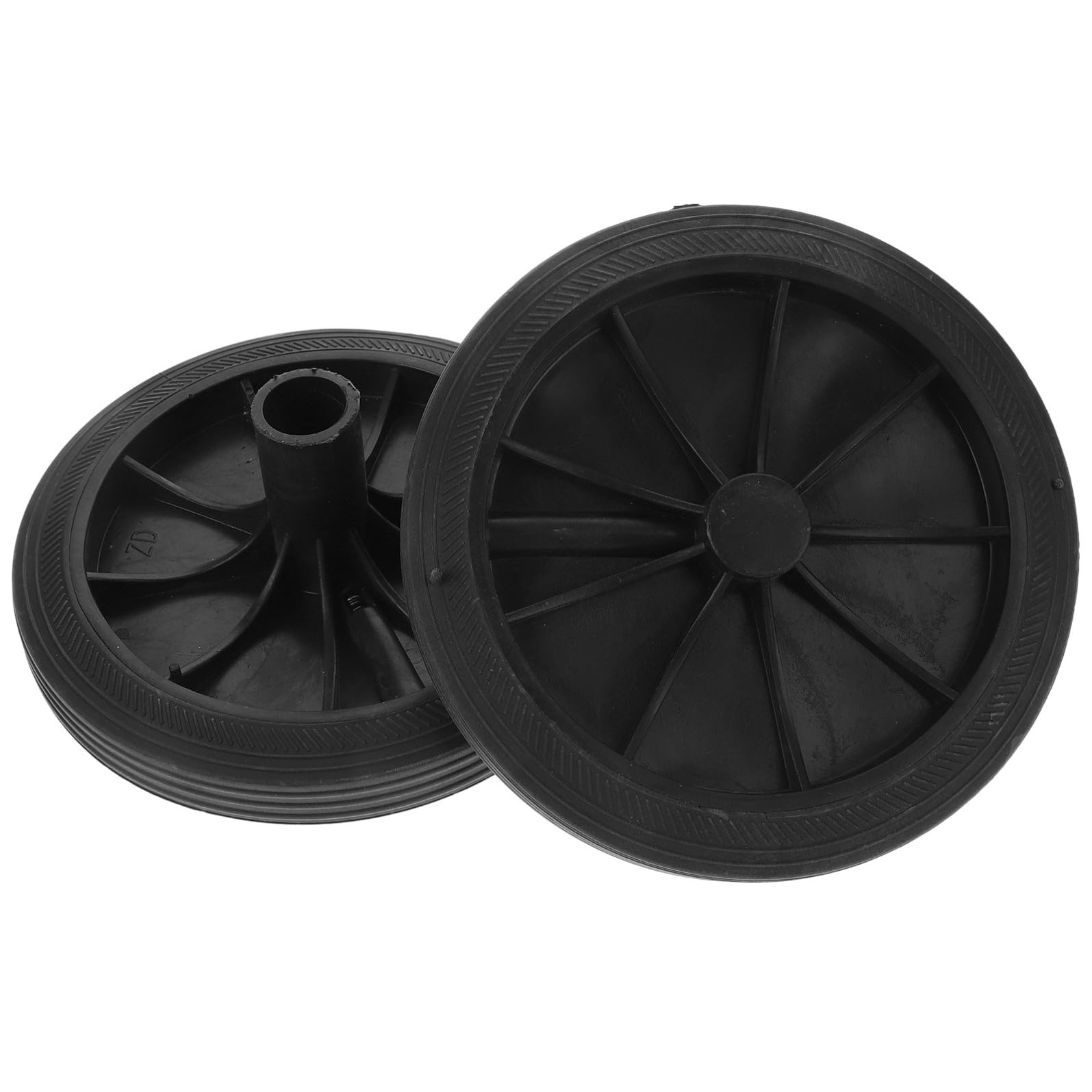 Ruote di Ricambio Facili da Sostituire e Stabili 2 Pezzi per Bidoni della Spazzatura in Plastica Nero Foro 2,3cm per Bidoni per Differenziata e Outdoor