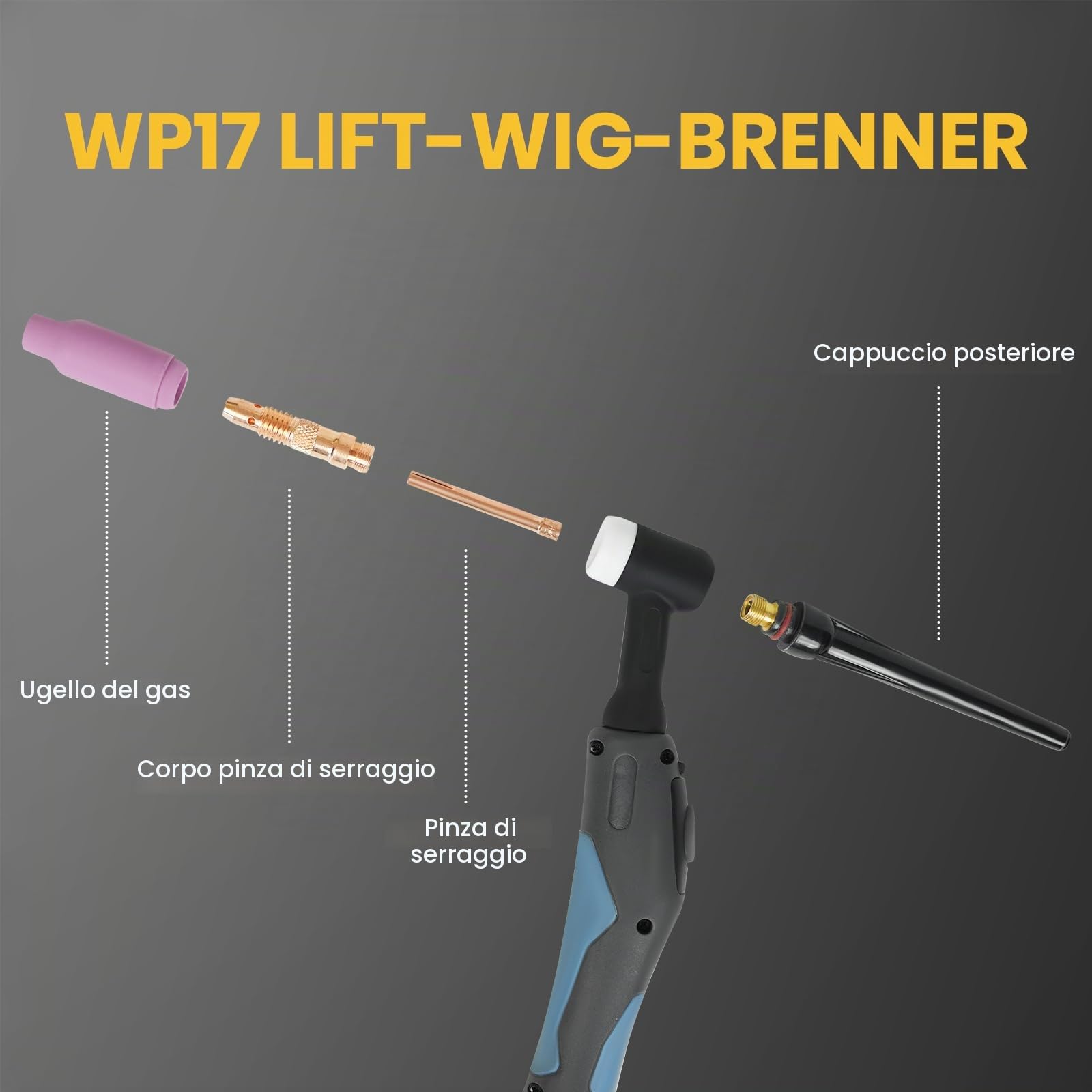 SSIMDER - Saldatrice TIG, 140 A, 2 in 1, Lift TIG/MMA con torcia TIG WP-17, elettrodi, saldatrice inverter TIG-200 IGBT, adatta per riparazioni agricole, uso domestico, fai da te, riparazione auto