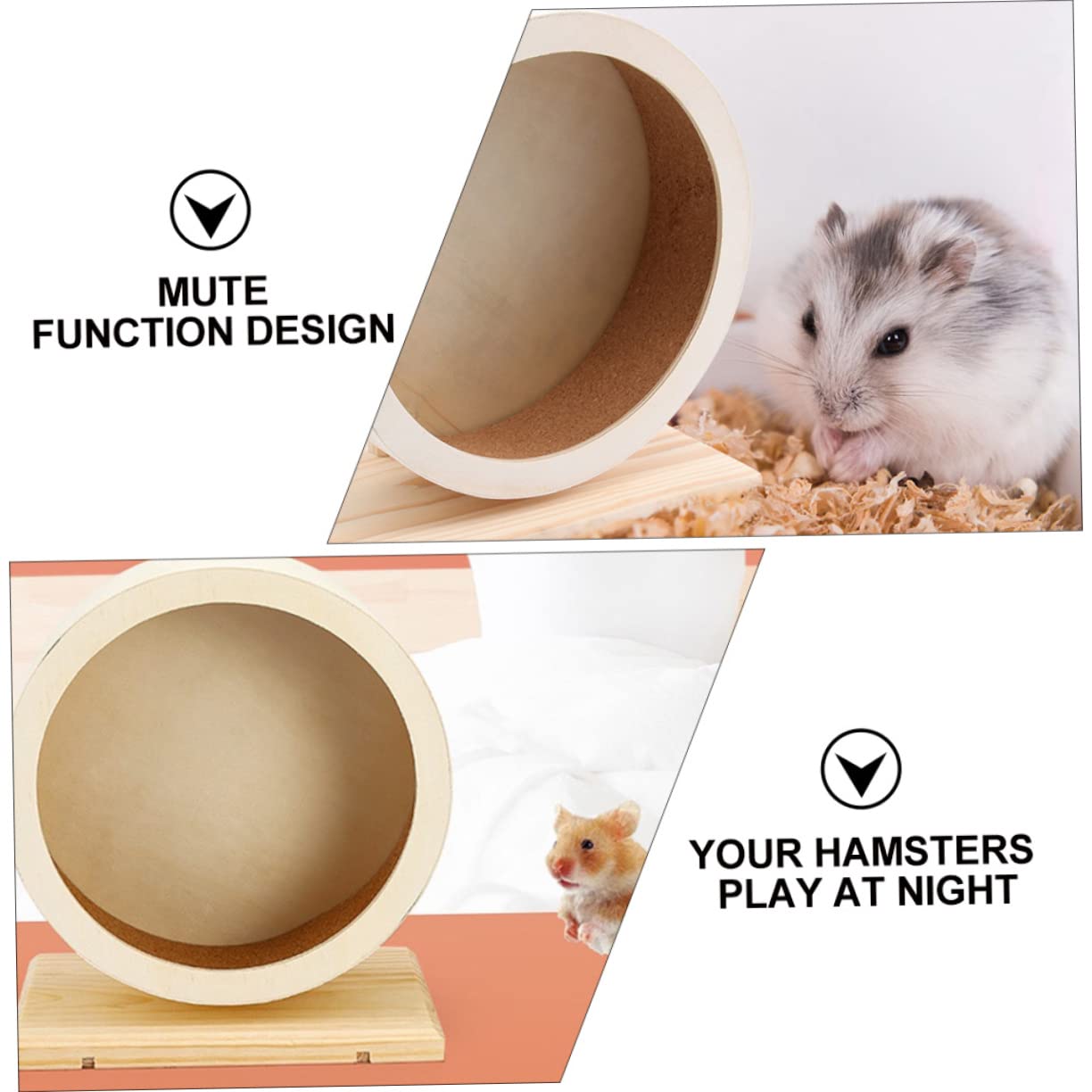 YARNOW Juguete Rueda De Soporte Silencioso De Madera para Hámster Juguete Ruedas para Mascotas Habitación del Hámster para Correr para