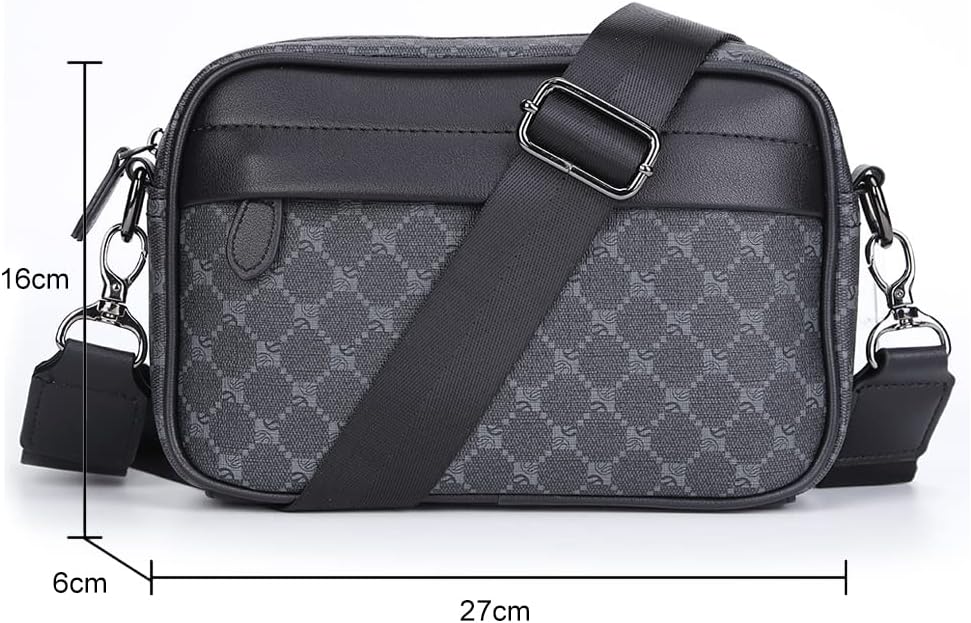 Casual Business Men Shoulder Bag Classic Pattern Male Messenger Bag Plaid Designer for Travel Work Male Sling Bags