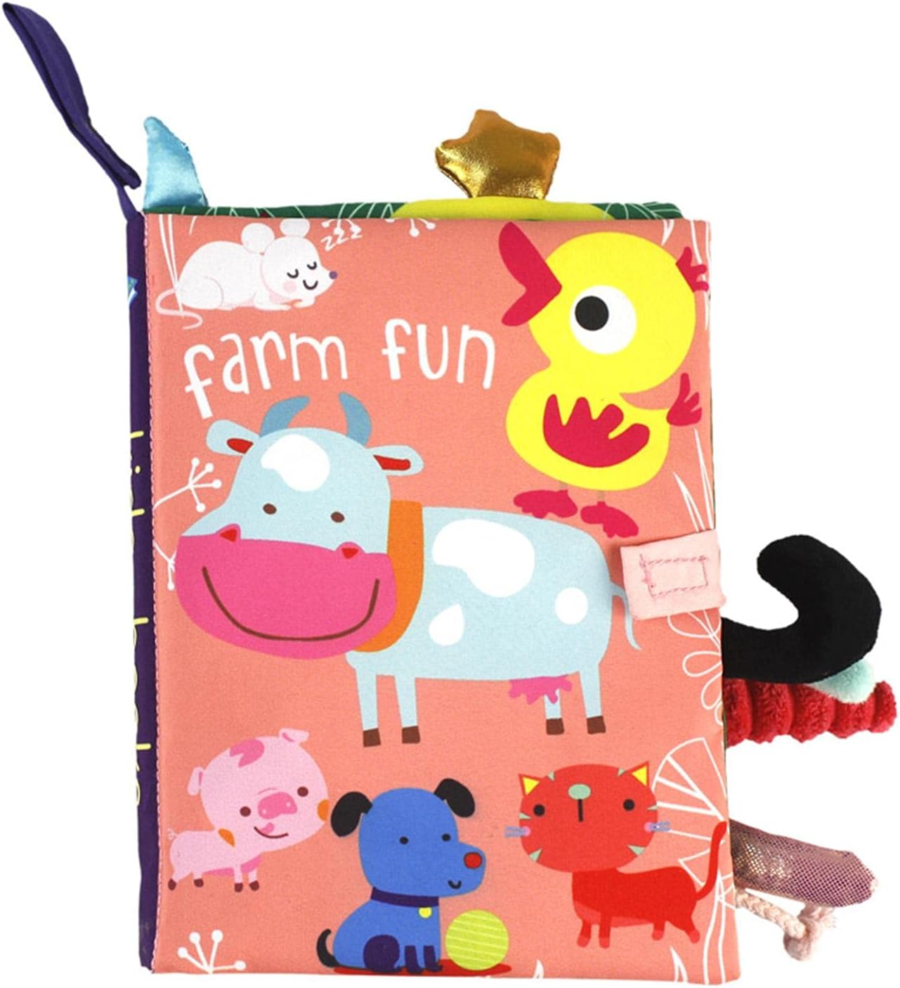 Handon Shopparadise 布絵本 赤ちゃん 布のおもちゃ 知育玩具 ベビー用 おでかけ布えほん カラフル