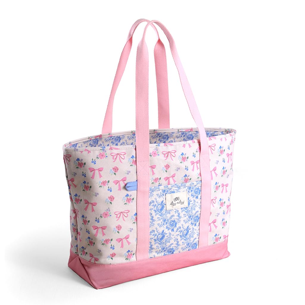 Itzy Ritzy Canvas Mom Tote (Ribbons & Bows) - Image 2