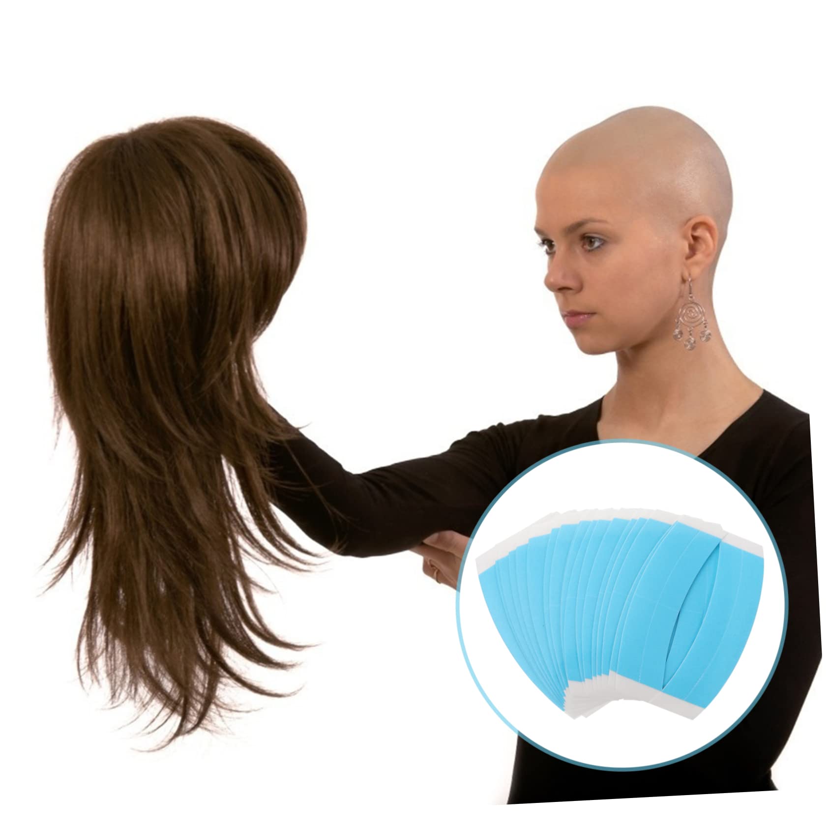 Mikinona 3 Cajas Película De Peluca De Doble Cara Peluca Tiras Adhesivas Tiras De Pelo Tupé Cinta De Peluca De Doble Cara Cinta Del Capilar Alta Viscosidad Soporte Frontal Papel