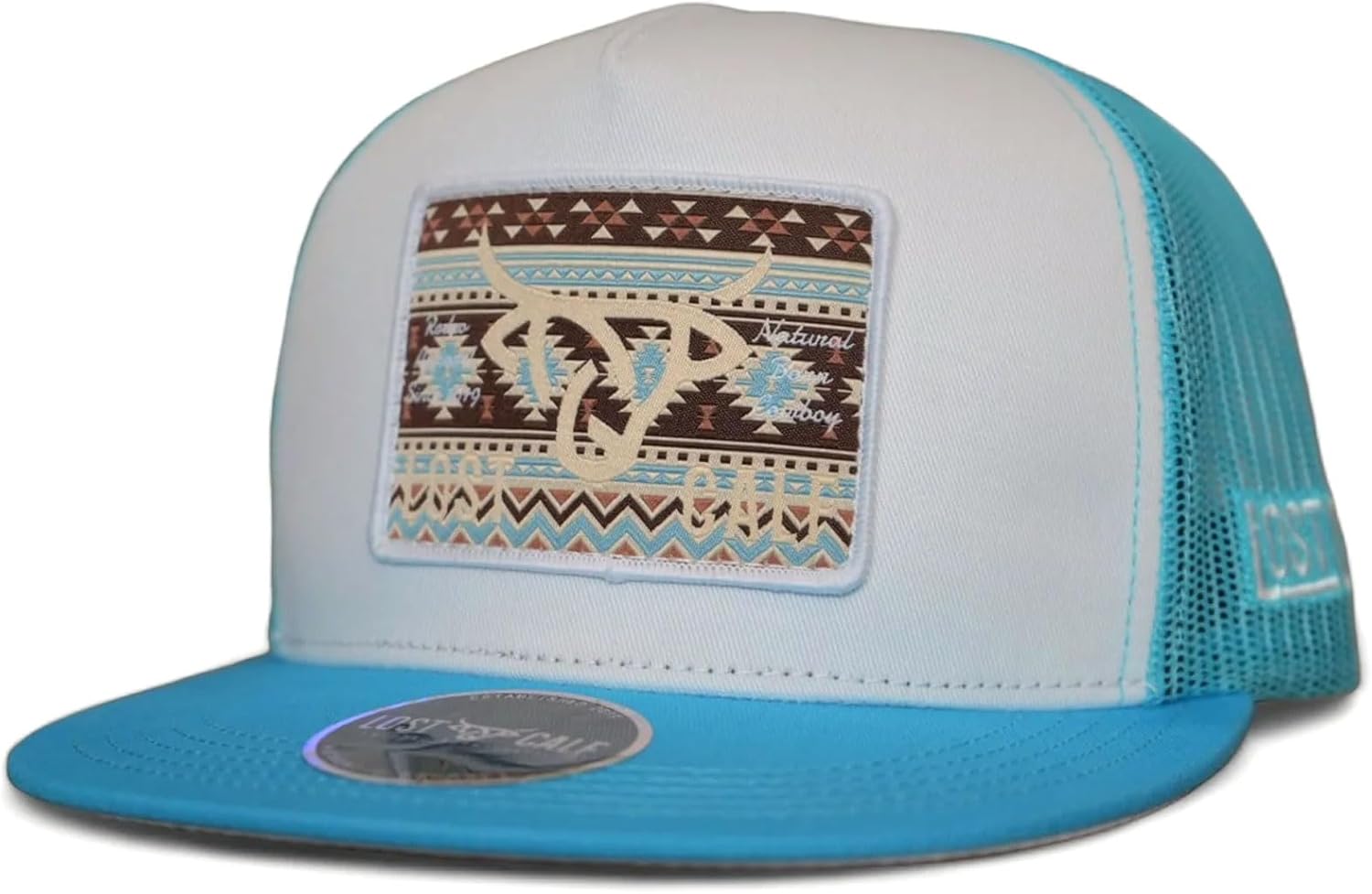 Lost Calf Logo Patch Baby Blue White - Hats Cap, One Size-X-Large