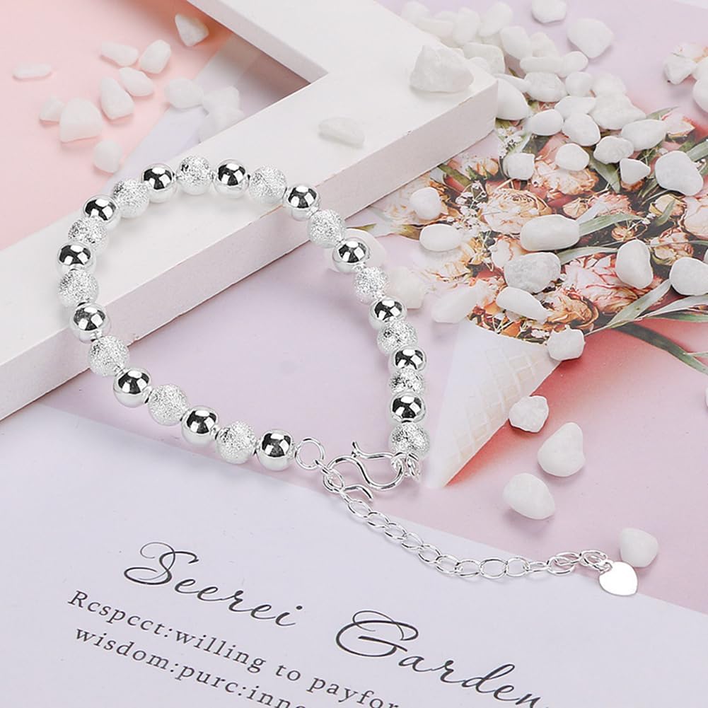 Silver Bracelets For Women Beads Bangle Bracelet Transfer Lucky Cuff Bracelet Adjustable Fashion Jewelry - Image 6