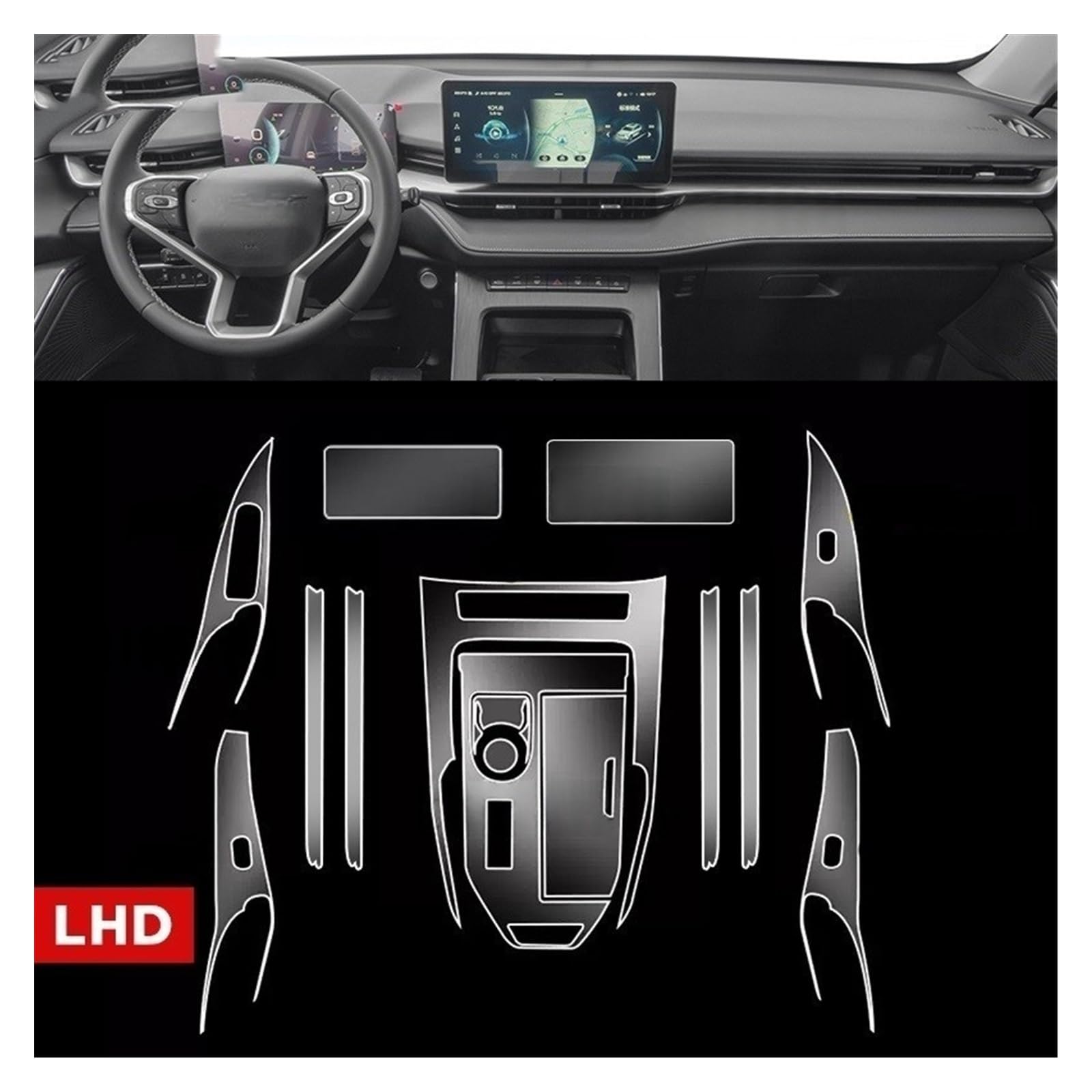 Película Protectora De TPU Panel De Navegación Híbrido para Ha&Val H6 2022-2024 Pegatina Antiarañazos para Interior De Automóvil Película Cuadro Instrumentos