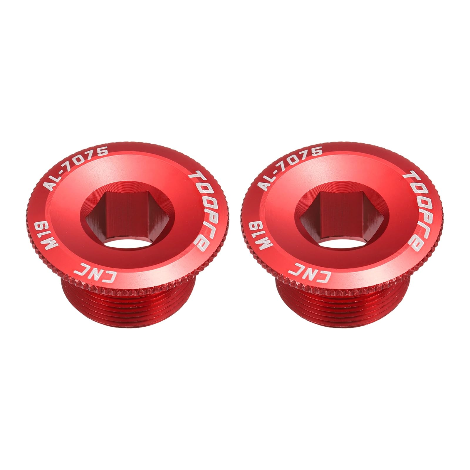 sourcing map 2pcs Bike Crank Cover Screw M19 Aluminum Alloy Bicycle Crank Fixing Bolt Crankset Arm Chainwheel Screws for Mountain Bike, Red