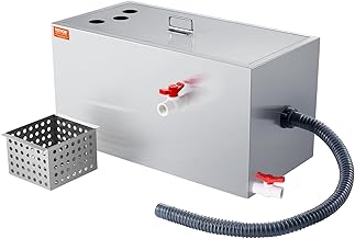 VEVOR Commercial Grease Trap, 25 LBS Stainless Steel Grease Interceptor, Top Inlet Interceptor, Under