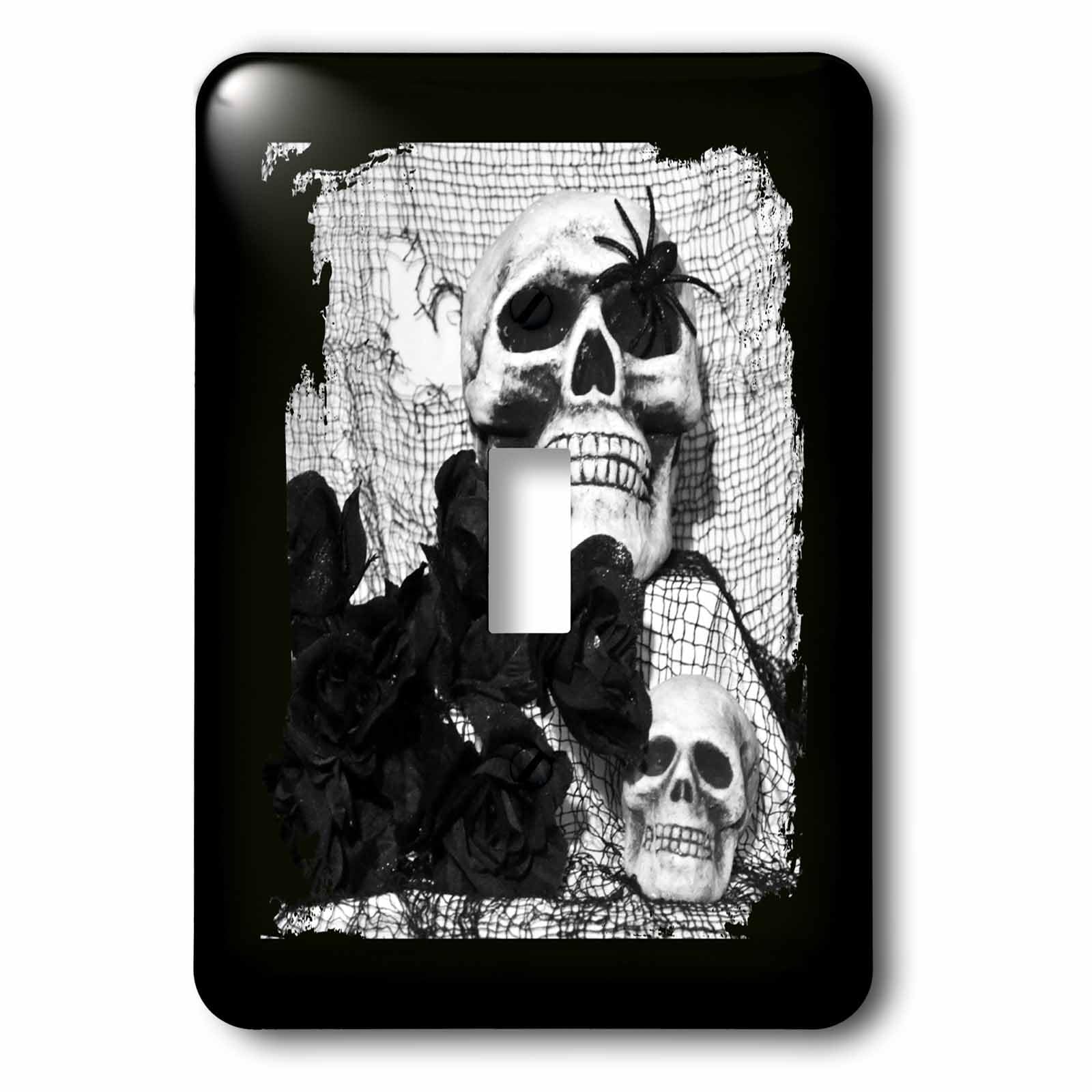 Interrupteur à baïonnette Skulls photo noir et blanc pour salon moderne