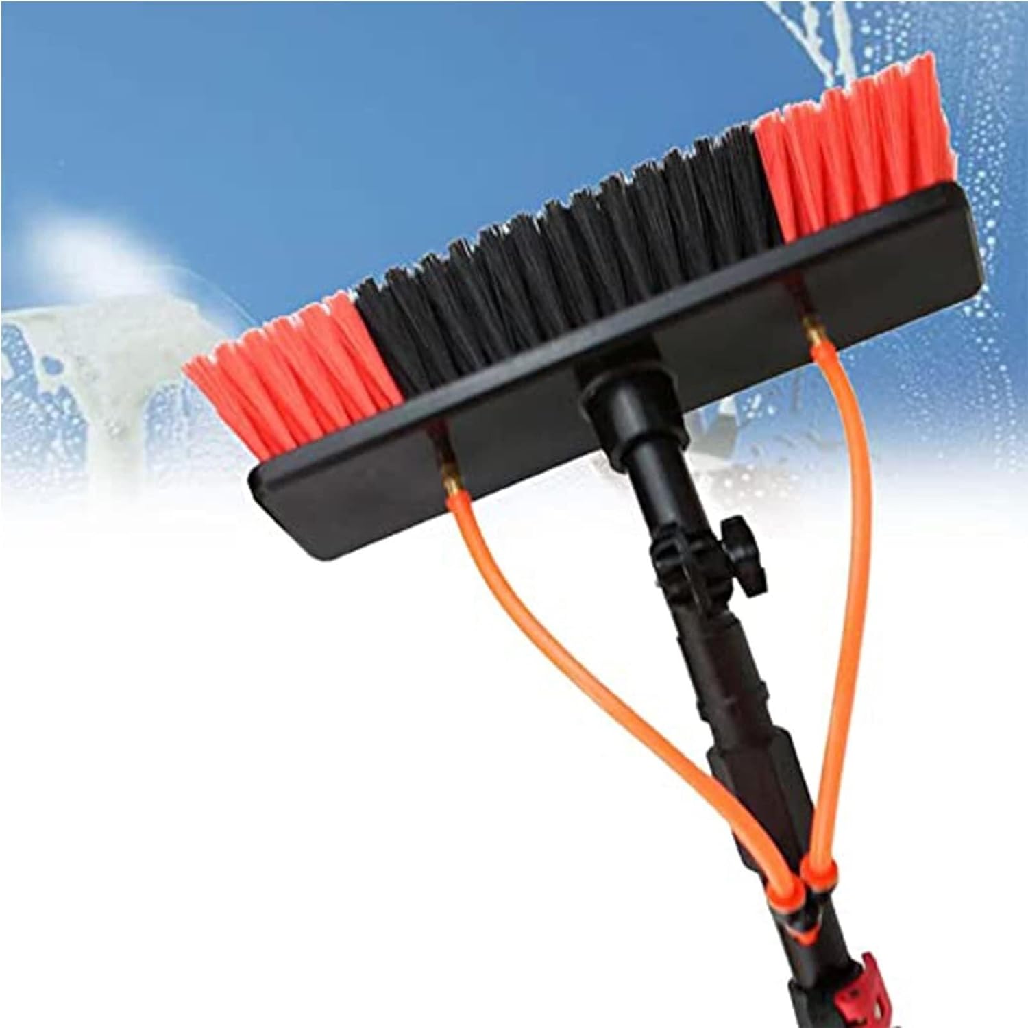 Cleaning Photovoltaic and Solar Panels, Water Fed Telescopic Brush, Window Cleaning Brush Equipment, Cleaning Photovoltaic and Solar Panels (Color : 35cmbrushhead, Size : 5.4M/18FT)