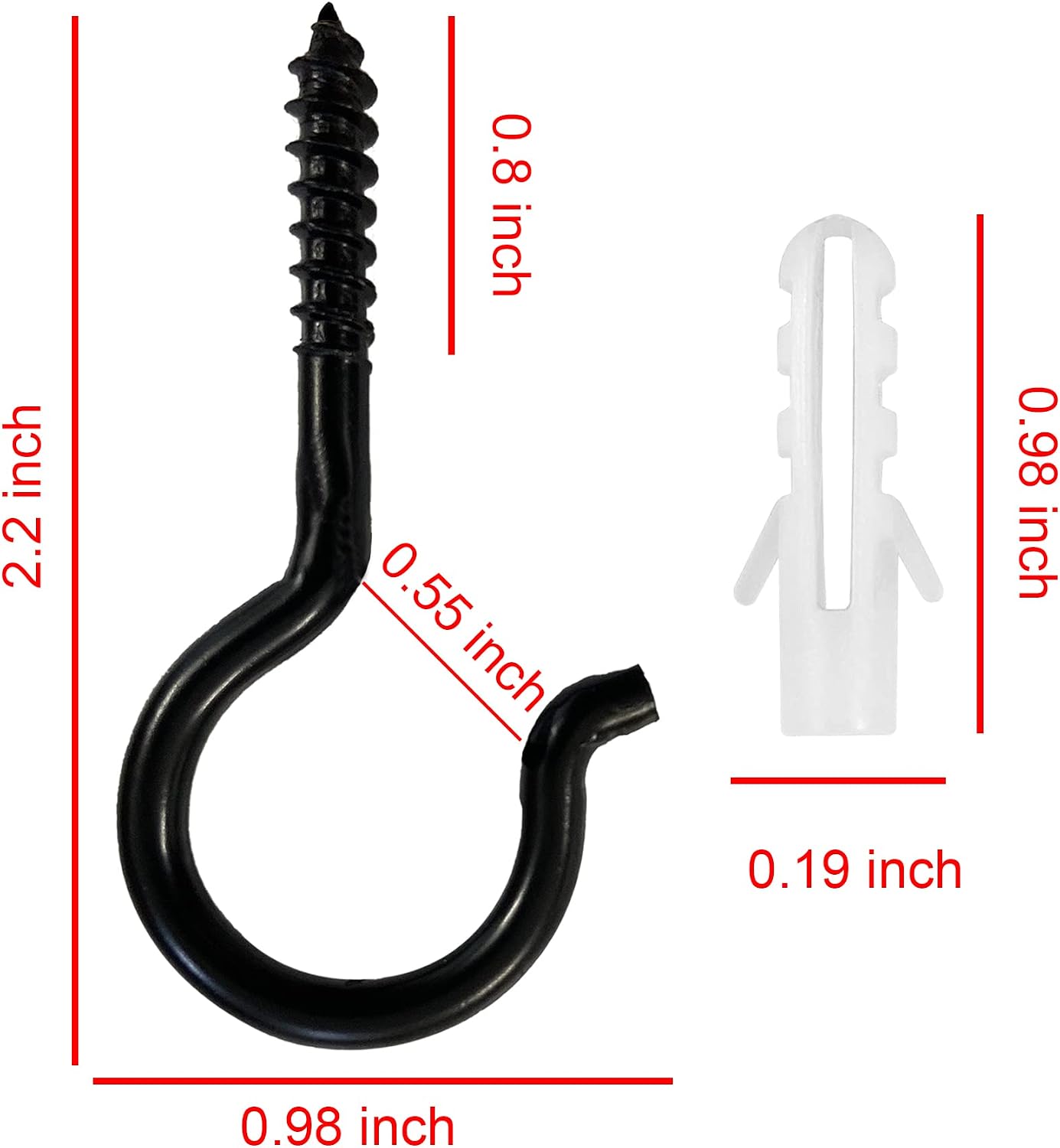 YourGift 36 Pack Q-Hanger Light Hooks, Safety Buckle Design, Wall Cabinet Ceiling Hooks Screw Hooks for Outdoor String Lights, Wire, Plants, Wind Chimes, Holiday Party Decoration Hanging (36 Pack)