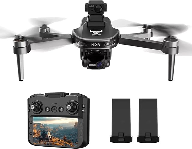 GT109 Mini Drone avec caméra pour adultes 4K HDR Vidéo, HD Contrôleur d'écran sous 249g, 3-Axis Gombal, 360 Évitement des obstacles, 5KM Transmission, AI Suivez-moi, tir vertical, QuickShots, GPS Retour automatique (voler plus Combo 60 Procès-verbal)