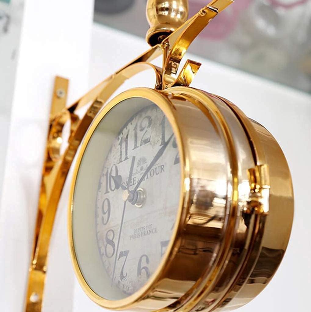 Double Sided Wall Clock,Retro Wall Clock Outdoor Garden Wall Clock Outdoor Indoor Garden Wall Clock for Garden/Patio/Yard