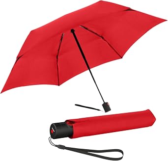 Knirps U.200 Ultra Light Duomatic Automatic Open Rain Umbrella - Compact Windproof Travel Umbrella for Adults - 97cm Diameter Retractable With Carrying Case