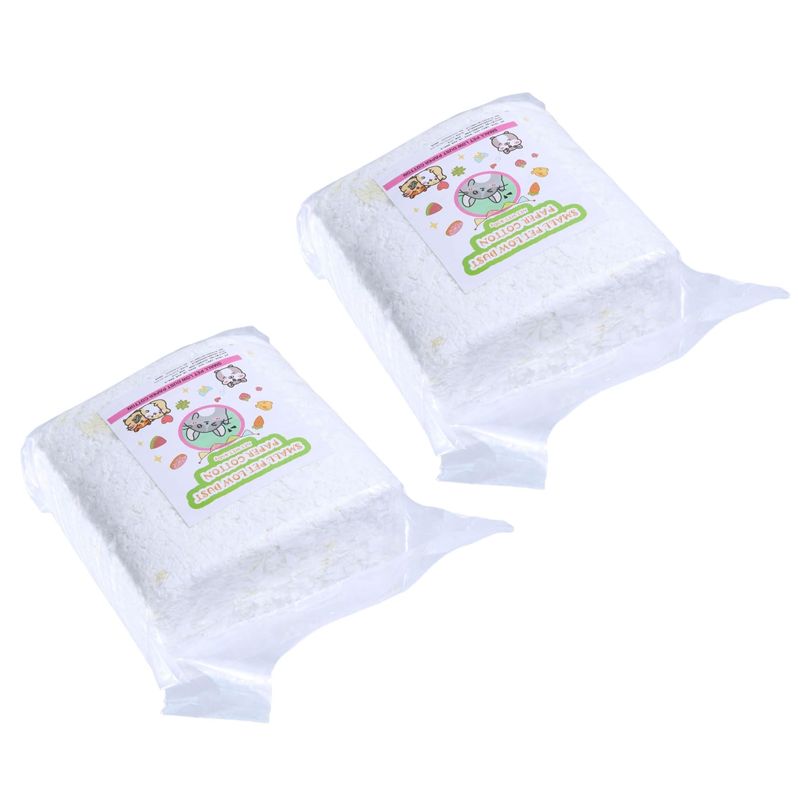2er Pack Einstreu für kleine Haustiere mit starker Absorption, je 450 g, buntes Papier für Hamster und Nagetiere Hamster Einstreupapier