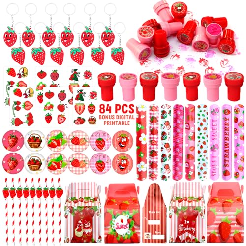 Strawberry Party Favor 84 PCS Sweet Berry Slap Treat Box