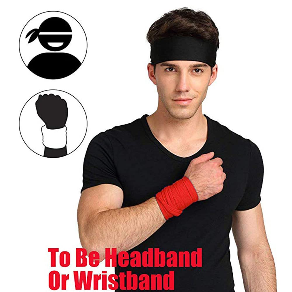 Fascia Capelli Sport Fascia Capelli Uomo, Sport Headband, 5 Confezioni, Fascia Sudore Fasce Per Capelli Donna - Foto 3