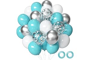 Tiffany & Co. Teal Blue Silver White Balloons
