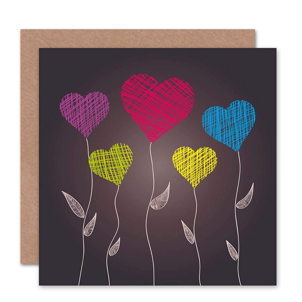 Artery8 Love Heart Balloons Greeting Card