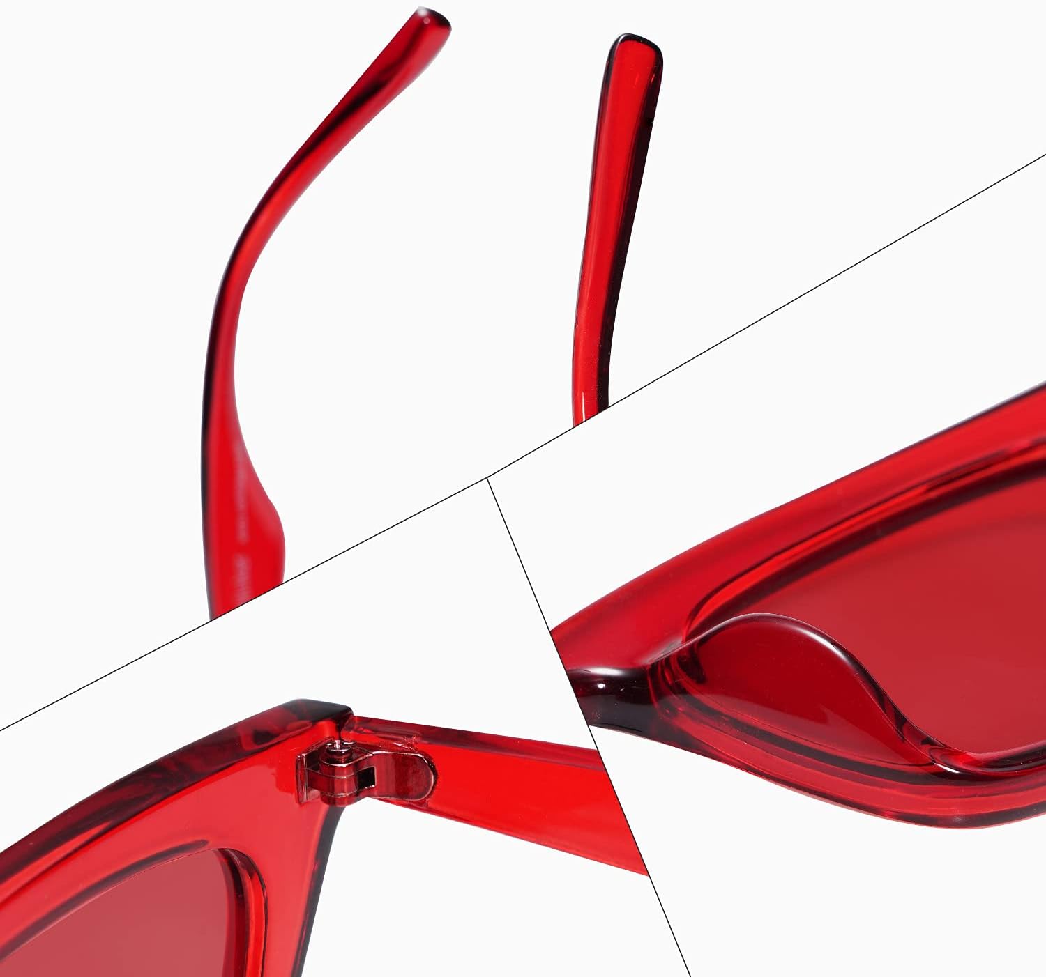 VANLINKER Small Trendy Skinny Cat Eye Sunglasses Women Retro Tiny Square Shade VL9555 - Image 3