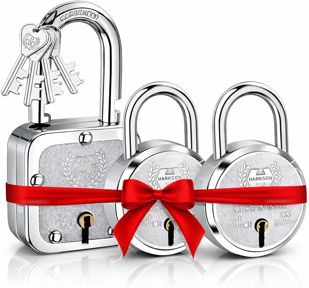 Padlocks Buy 1 Get 2 Free/ 1 Square Padlock 55mm T-27-0031 with 2 Round Padlock 50mm J-SUPREME-0656/ Padlocks, Locks for Home, Locks for Main Door