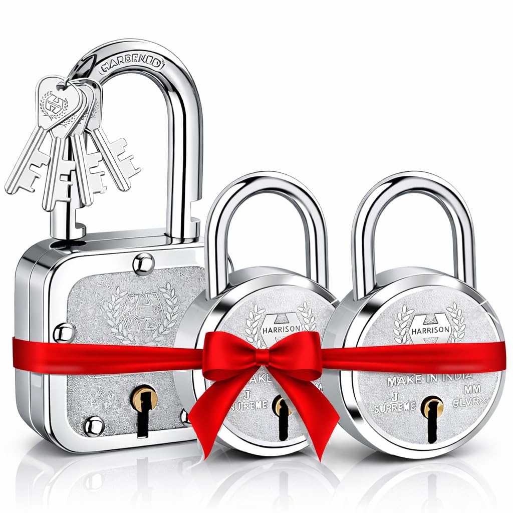 Padlocks Buy 1 Get 2 Free/ 1 Square Padlock 55mm T-27-0031 with 2 Round Padlock 50mm J-SUPREME-0656/ Padlocks, Locks for Home, Locks for Main Door