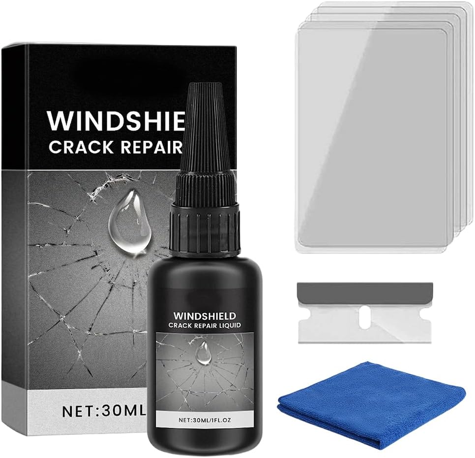 Fliwos 2026 Upgrade Car Windshield Crack Repair Kit, Car Glass Repair Liquid for Chips and Cracks, Quick Fix Tool for Automotive Windows, Mirrors, Glasses (1pcs)