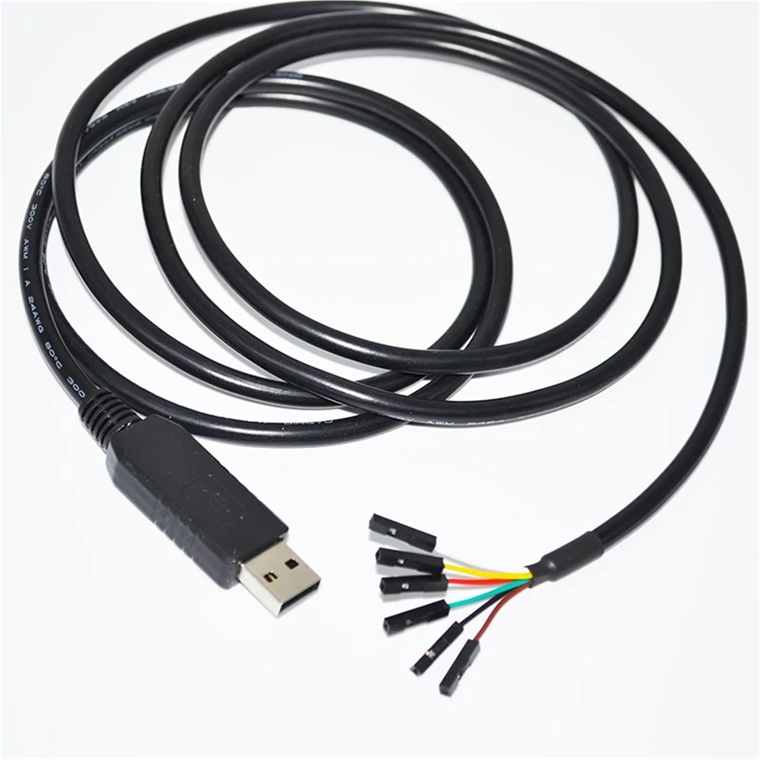 Industrial FT232RL CHIP USB to RS232 Converter 6PIN 6 Way 0.1" Pitch Single-in-LINE SIL Jumper DEBUG Upgrade Cable(1.8M,FT232RL 1X1 6P)