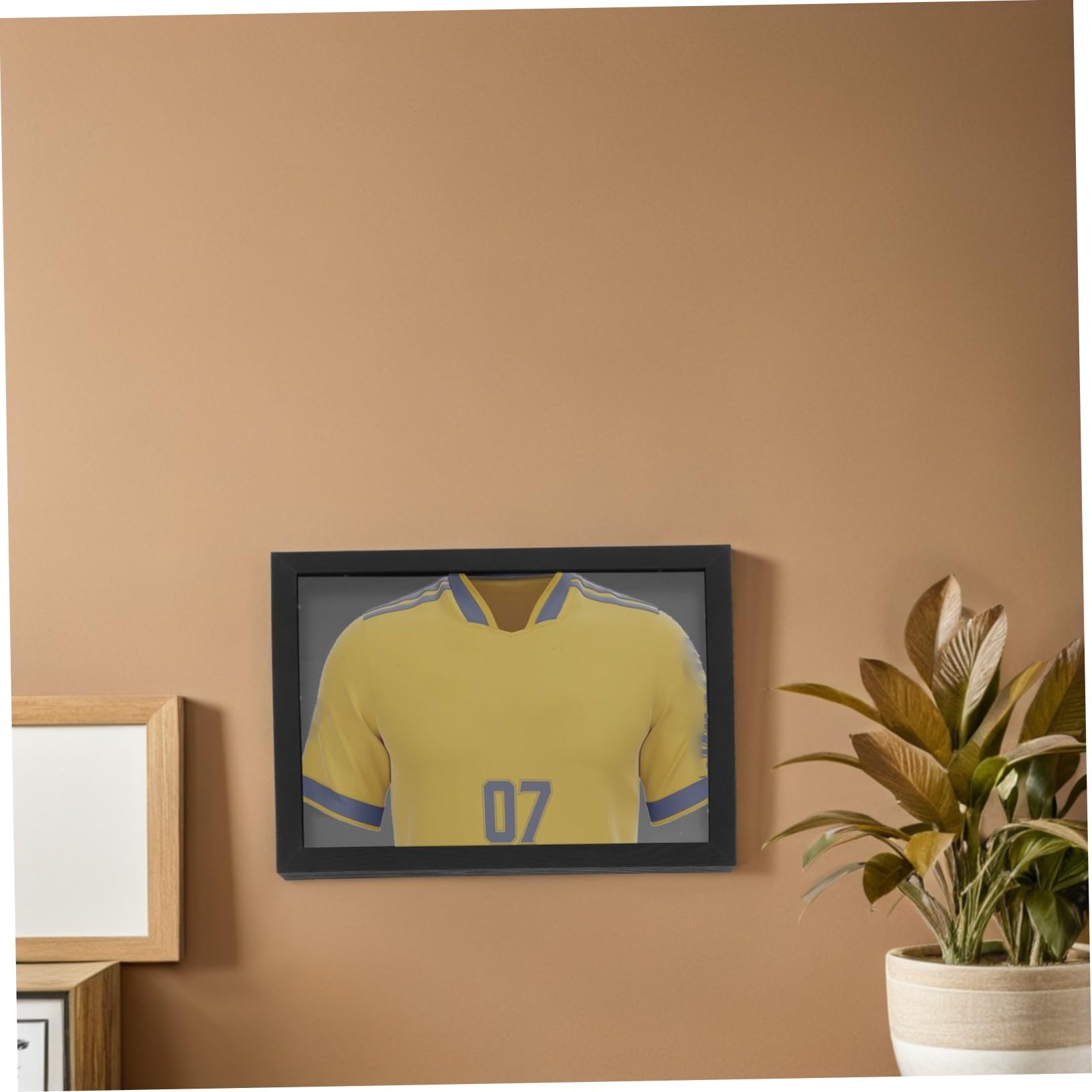 Cabilock Marco de Camiseta de Fútbol Negro 14x18 Pulgadas de Madera