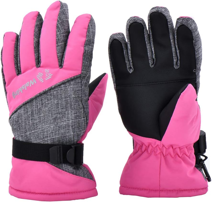 Kids Winter Snow&Ski Gloves-3M Thinsulate Waterproof Cold Weather Youth Gloves for Skiing,Snowboarding-Fits Boys and Girls : Sports & Outdoors