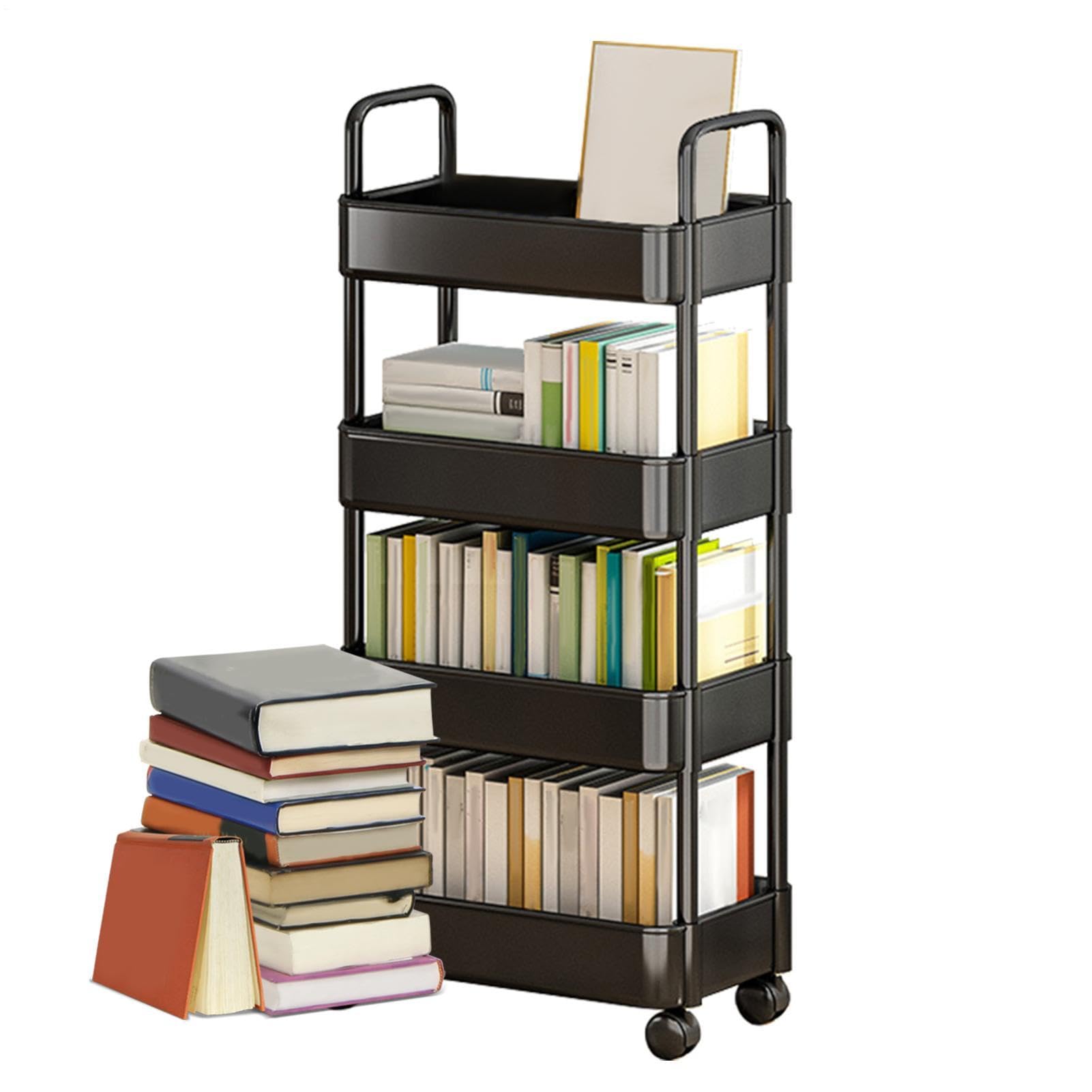Carrito rodante | Carrito de libros rodantes | Carrito de almacenamiento