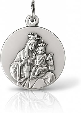 I G J Scapular Medal 3 Pack Madonna of Mount Carmel Catholic Pendant Made in Italy Silver Plated Brass Protection Faith Devotion