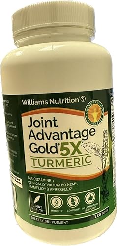 Dr David Williams Joint Advantage Gold 5X  Cúrcuma para molestias en las articulaciones y alivio duradero 180 tabletas suministro de 30 días
