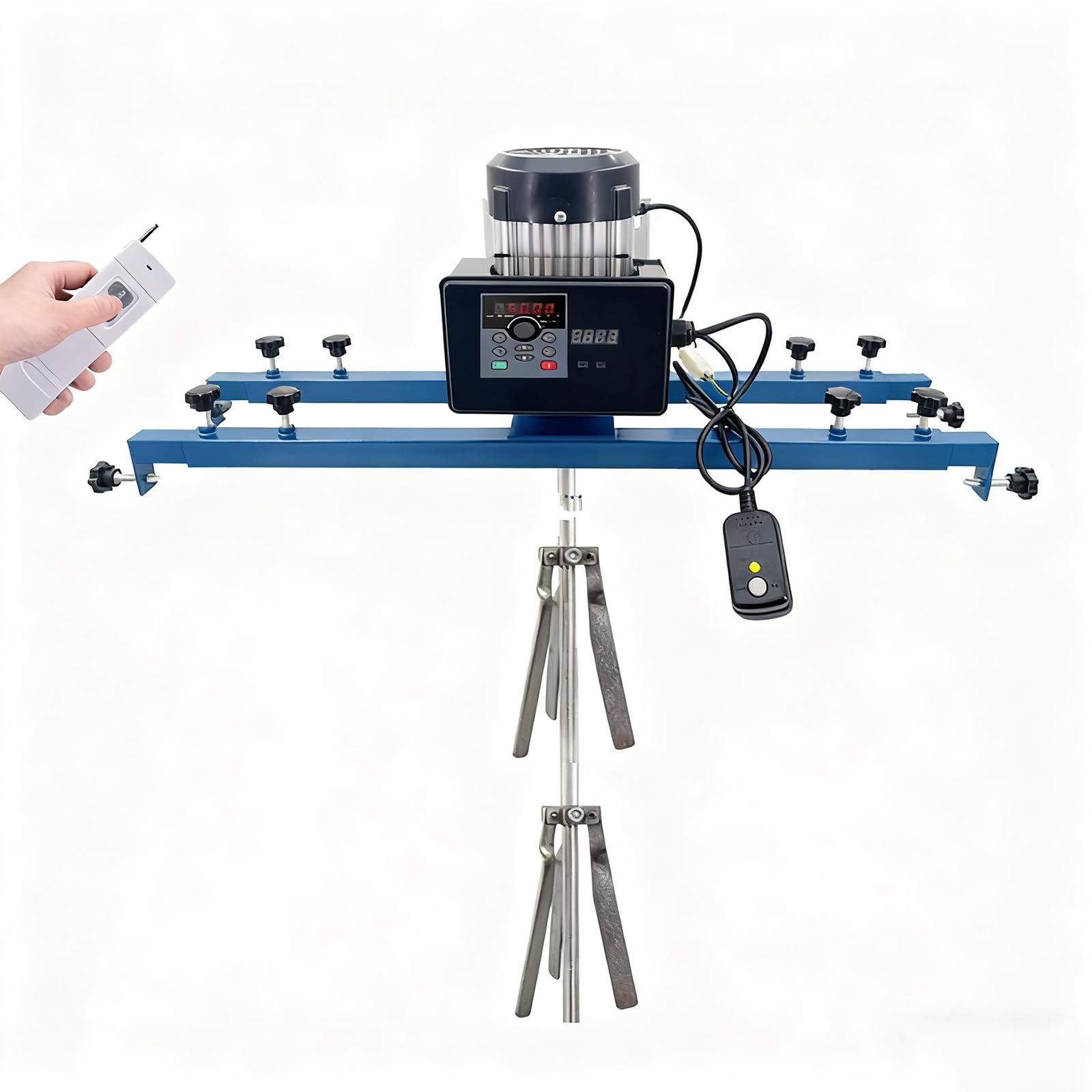 Miscelatore Elettrico Industriale per Vernici da 3080 W, Staffa Fissa Telescopica da 65 a 125 Cm, capacità di Agitazione di 1500 L, velocità Regolabile, con Telecomando