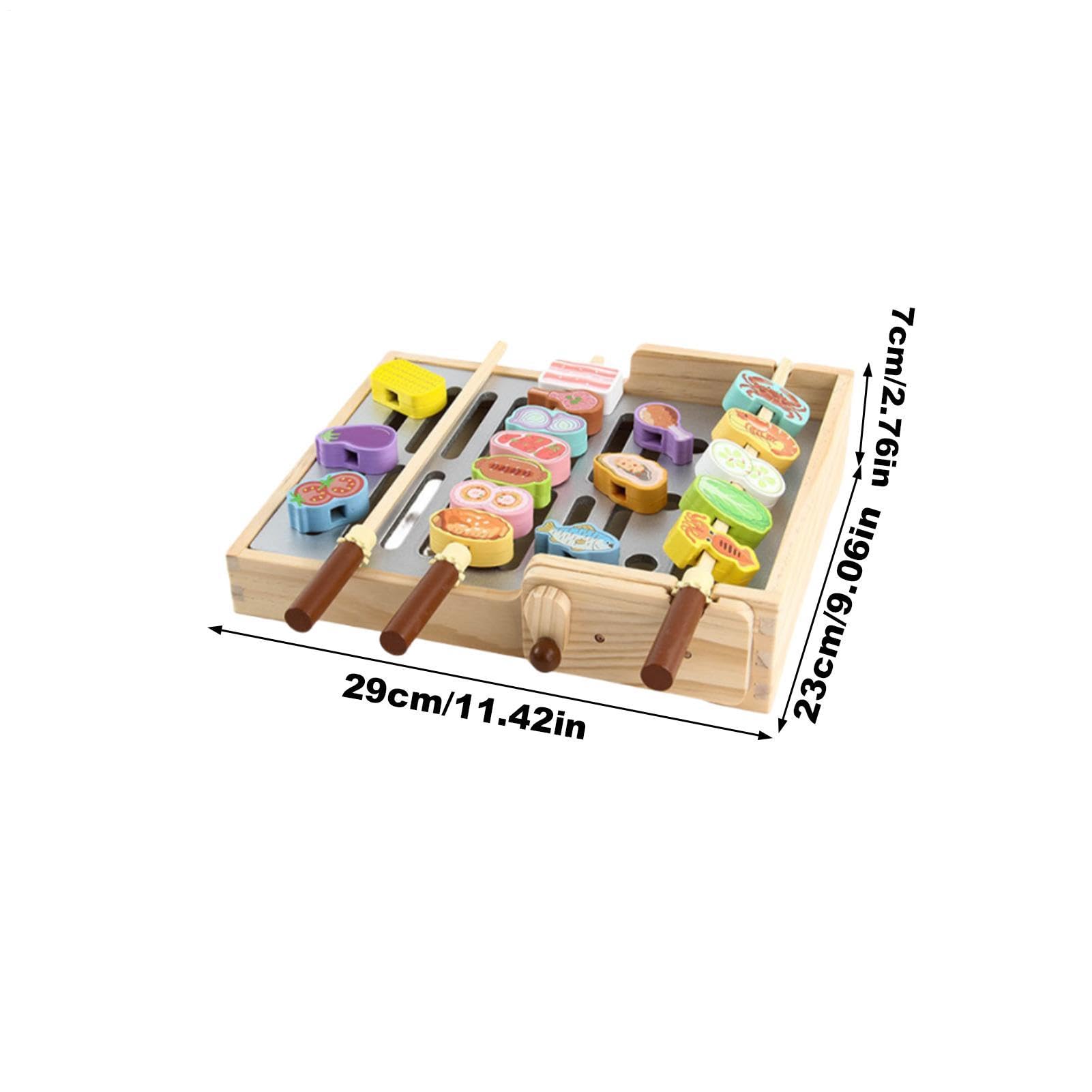 Parrilla Infantil - Lindo Juego de Madera Interactivo Realista Para Niños - Parrilla de Juego de Alimentos | Para Niños Y Niñas Familia Hija Cumpleaños Parque Patio trasero Jardín