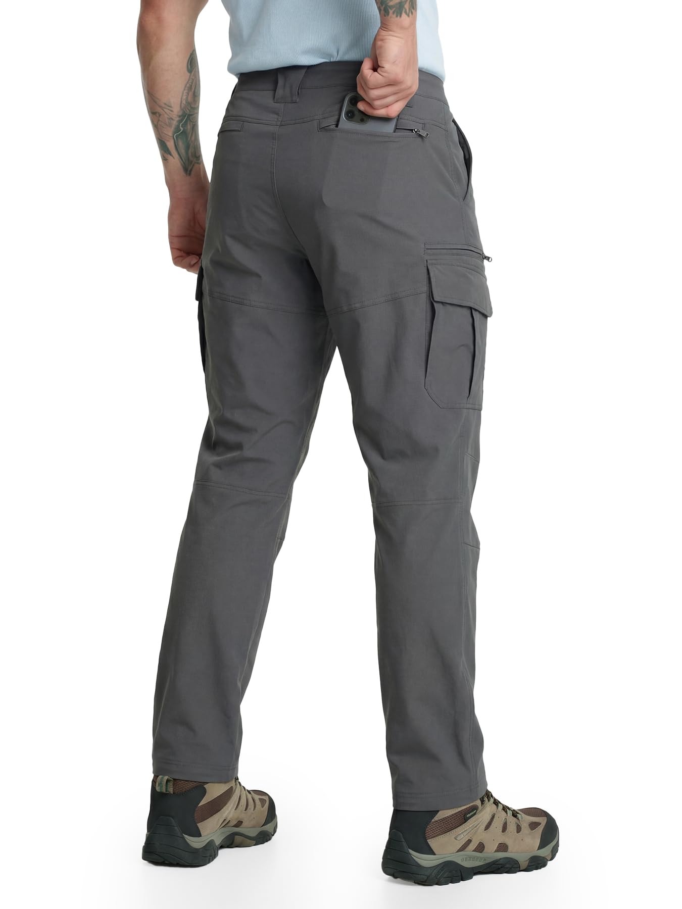 Pantalon de randonnée pour homme - Pantalon cargo léger - Imperméable - Séchage rapide - Stretch