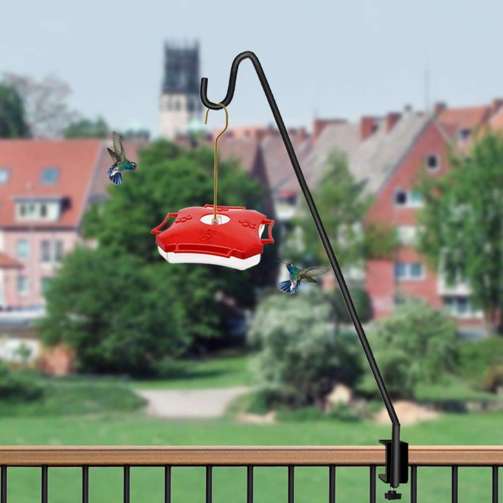 Juegoal 38 Inch Heavy Duty Deck Hook with 2 Inch Non Slip Horizontal Clamp for Hanging Bird Feeder, Plants, Suet Baskets, Lanterns, Wind Chimes