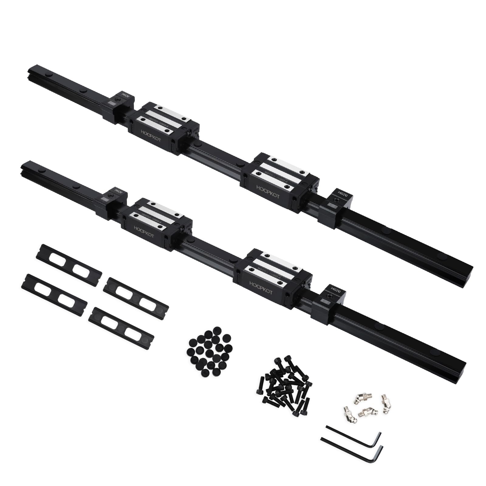 250mm / 9.84 inch HGR20 Linear Guide kit,2pcs 250mm hgr20 Linear Rail with 4pcs HGH20CA Carriage Block and End Stop Block — Amazon image 9
