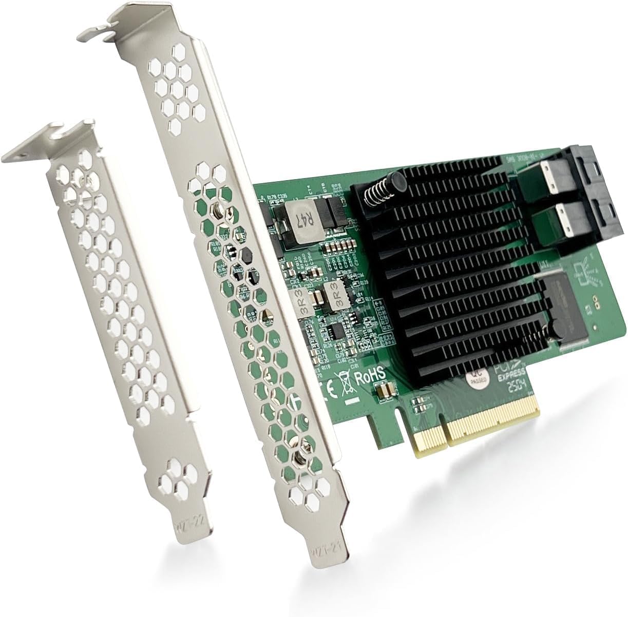 10Gtek HBA Card, 8-Port (12Gb/s SAS or 6Gb/s SATA), Compare to LSI 9300-8i (IT Mode), (2X) SFF-8643 Connectors, PCIe3.0 X8