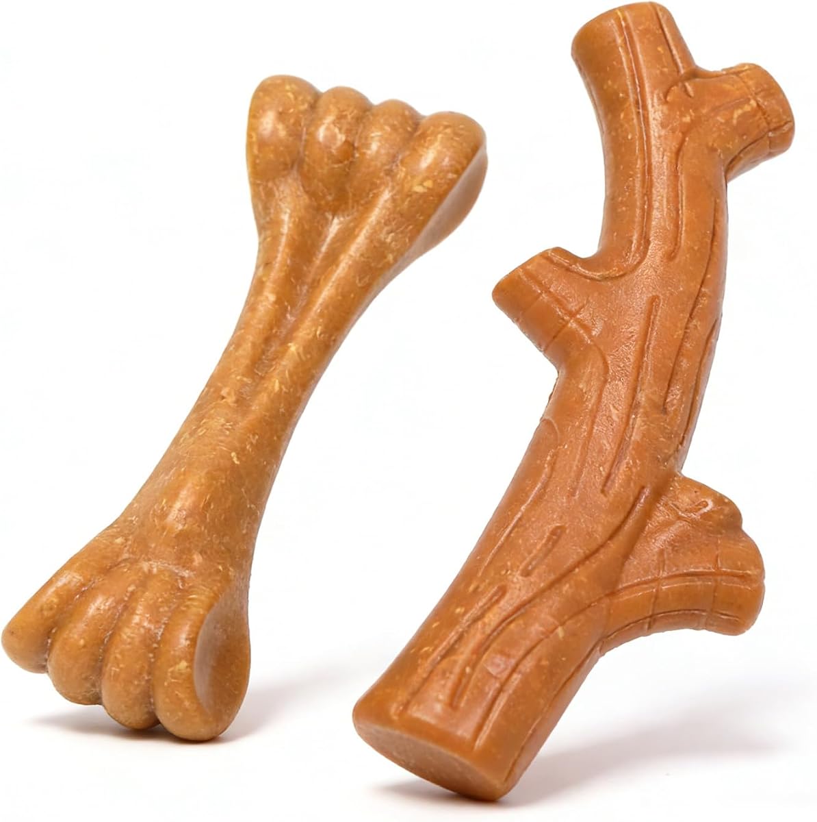 SCHITEC Dog Chew Toys for Aggressive Chewers, [2 Pack] Tough Bone and Stick Set with Chicken Flavor, Long Lasting Durable Puppy Teething Toy for Puppies Small Medium Dogs