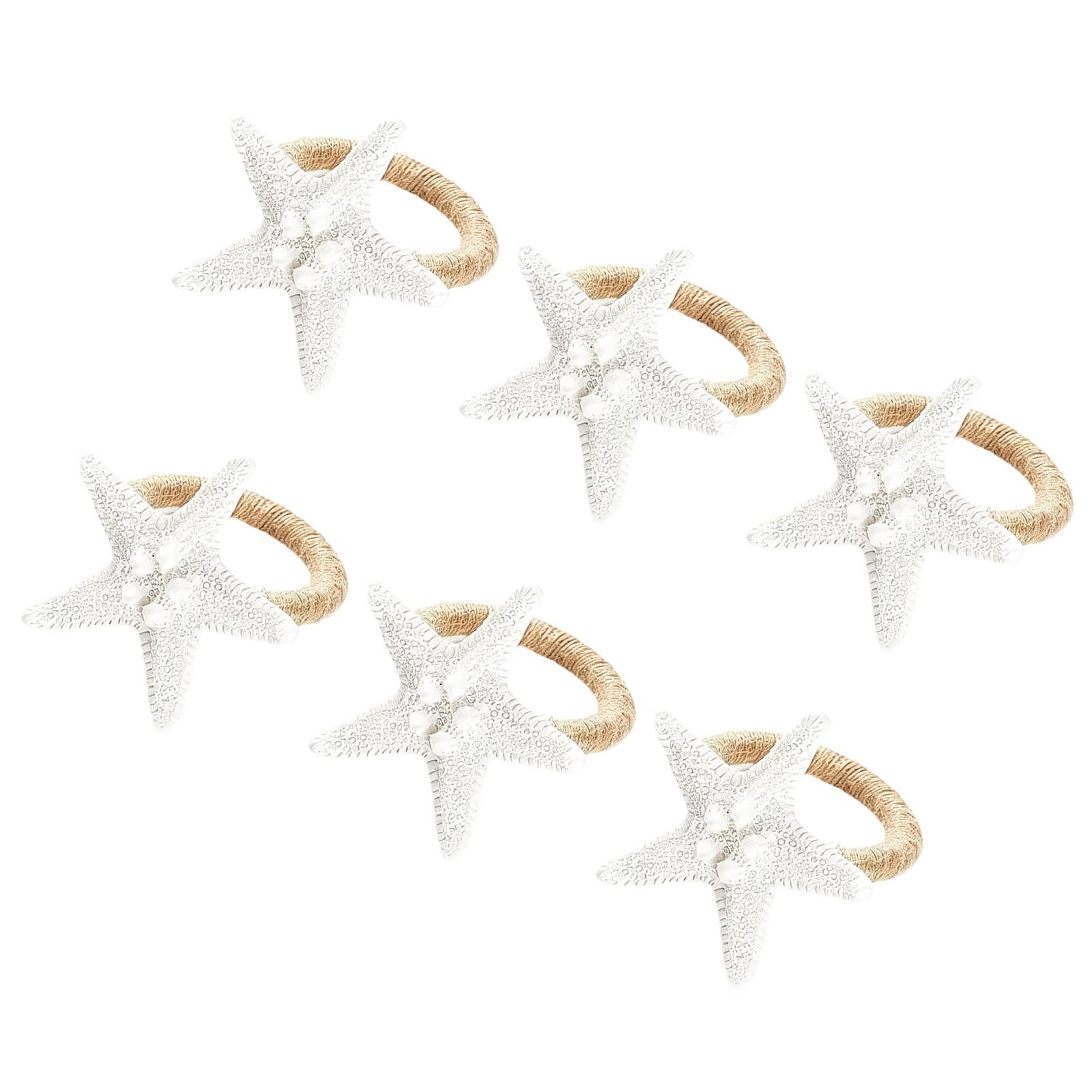 XuQiZZpp Set Of 6 Sea Inspires Napkin Rings With Sturdy Metal Base Napkin Holders Perfect For Dinner Parties