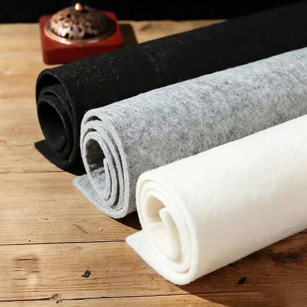 Almohadilla Fieltro Mezcla Lana 5mm para Caligrafía Manualidades 1 Pieza | Superficie Uniforme y Lisa, Conservación Prolongada de Forma, Ideal para Espacios Creativos(White,120x240cm)