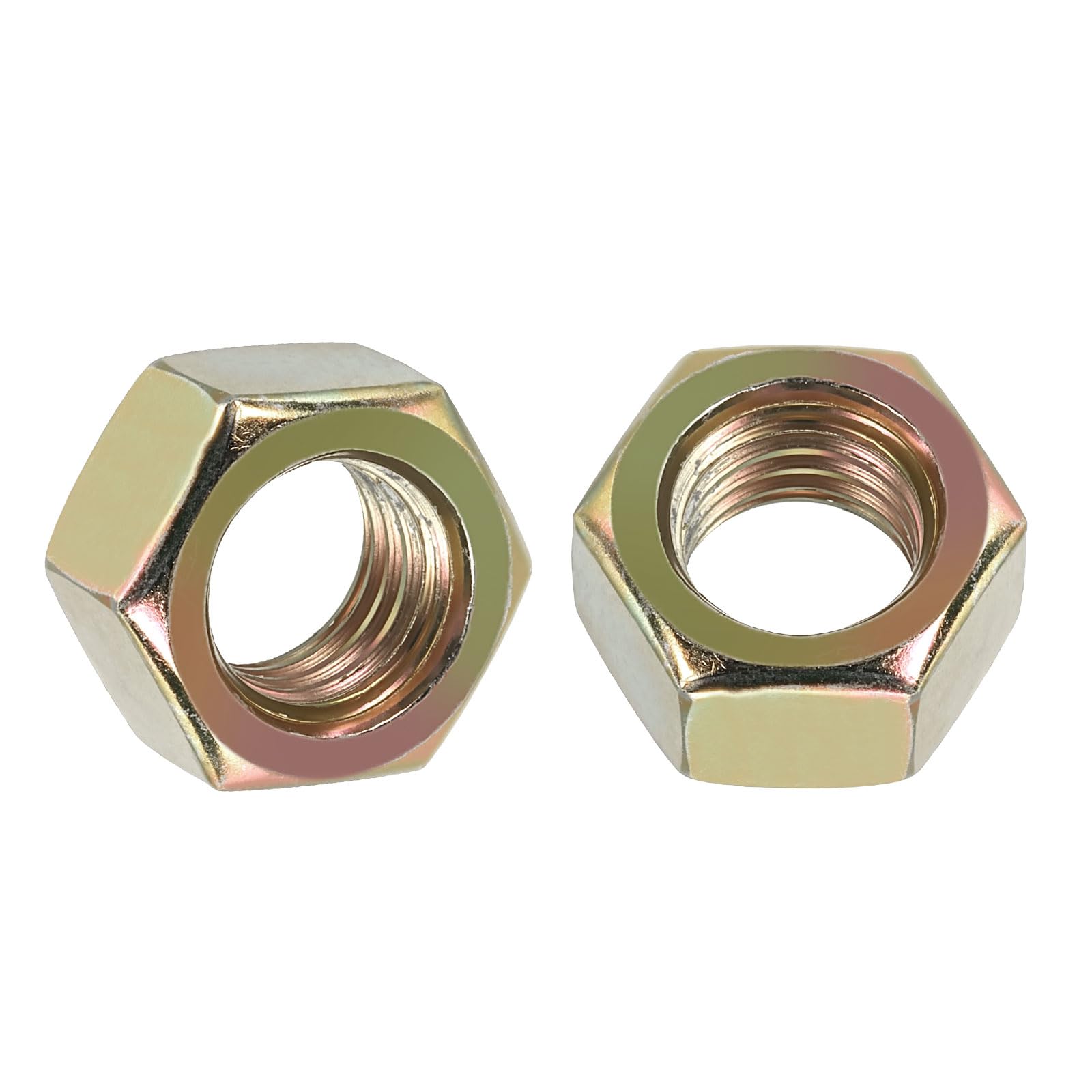 Kozelo 72pcs Hex Nuts - [5/8"-11] Carbon Steel (Grade 8) Hardware Standard Inch Coarse Thread Metal Nuts for Heavy Structural Machinery Fastening, Colored Zinc Finish, Yellow