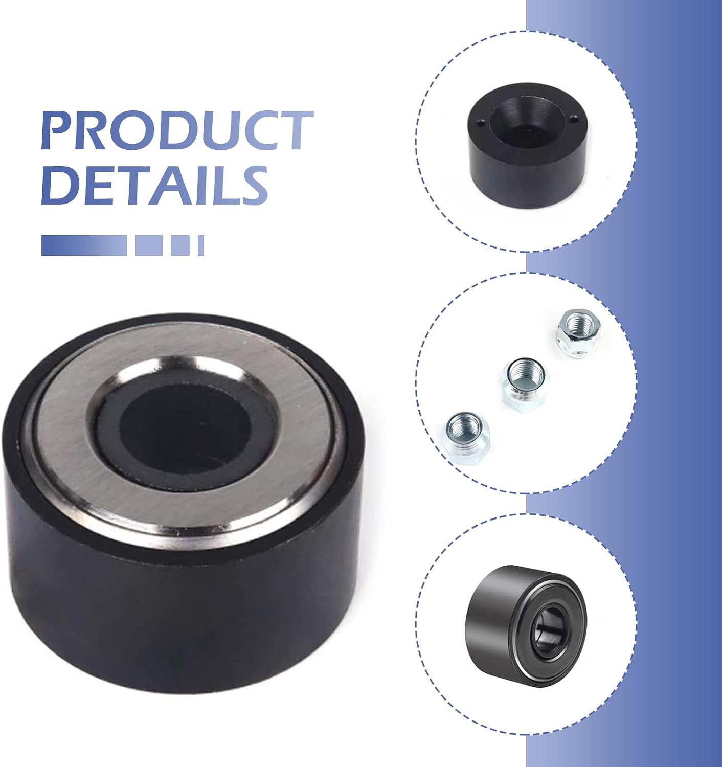 4 PCS Wheel Stud Installer, Wheel Tire Stud Removal Tool Set, M12x1.25 M12x1.5 M14x1.5, with 3/4" Hex Wheel Lug Nuts, Universal for Most Cars, Trucks, SUVs (Silver)
