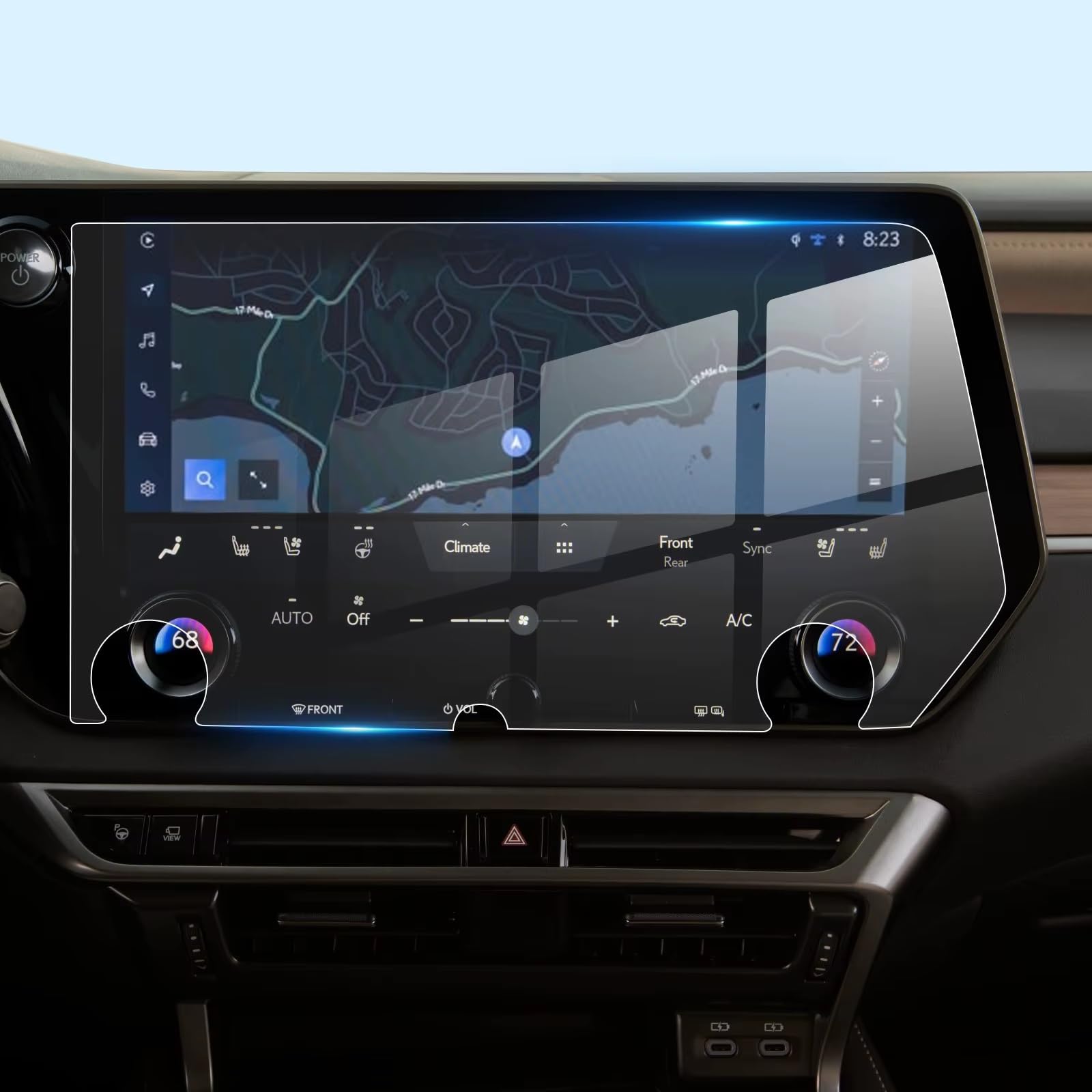 Kompatibel Mit Lexus Für Rx Für 500H 2023–2025, Auto-GPS-Displayschutz, Auto-Multimedia-Display, Displayschutzfolie, Auto-Display-Abdeckung Schutzfolie Auto Navi(Left Hand Drive)